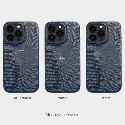 Lizzard Deep Cobalt — Funda de Piel Personalizada