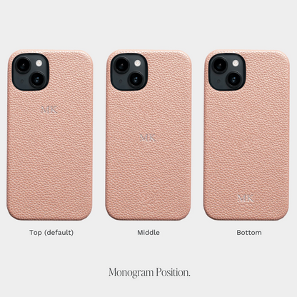 Pebble Rose Hush — Funda de Piel Personalizada