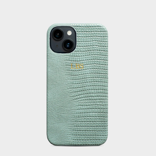 Lizzard Mint Static — Funda de Piel Personalizada